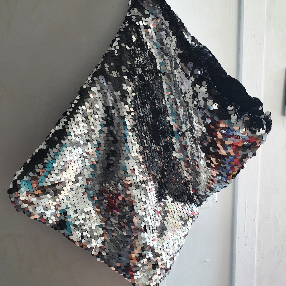 Reversible Sequins Money Bag Pouch 10"×8"